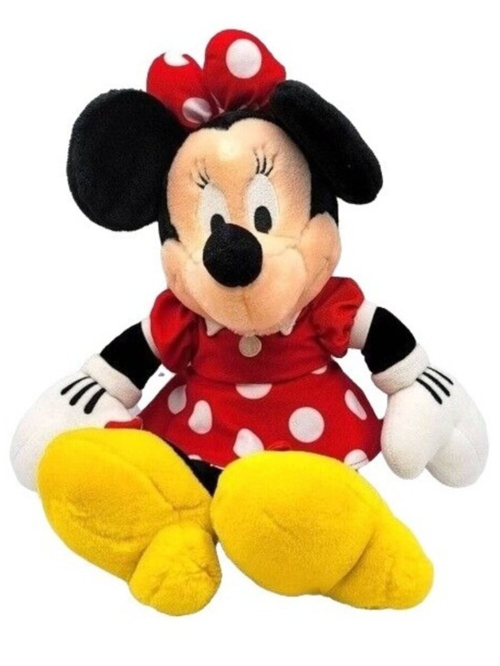 Disney World Minnie Mouse Soft Doll Large Plush 19" Red Dress Dot Floppy Vintage